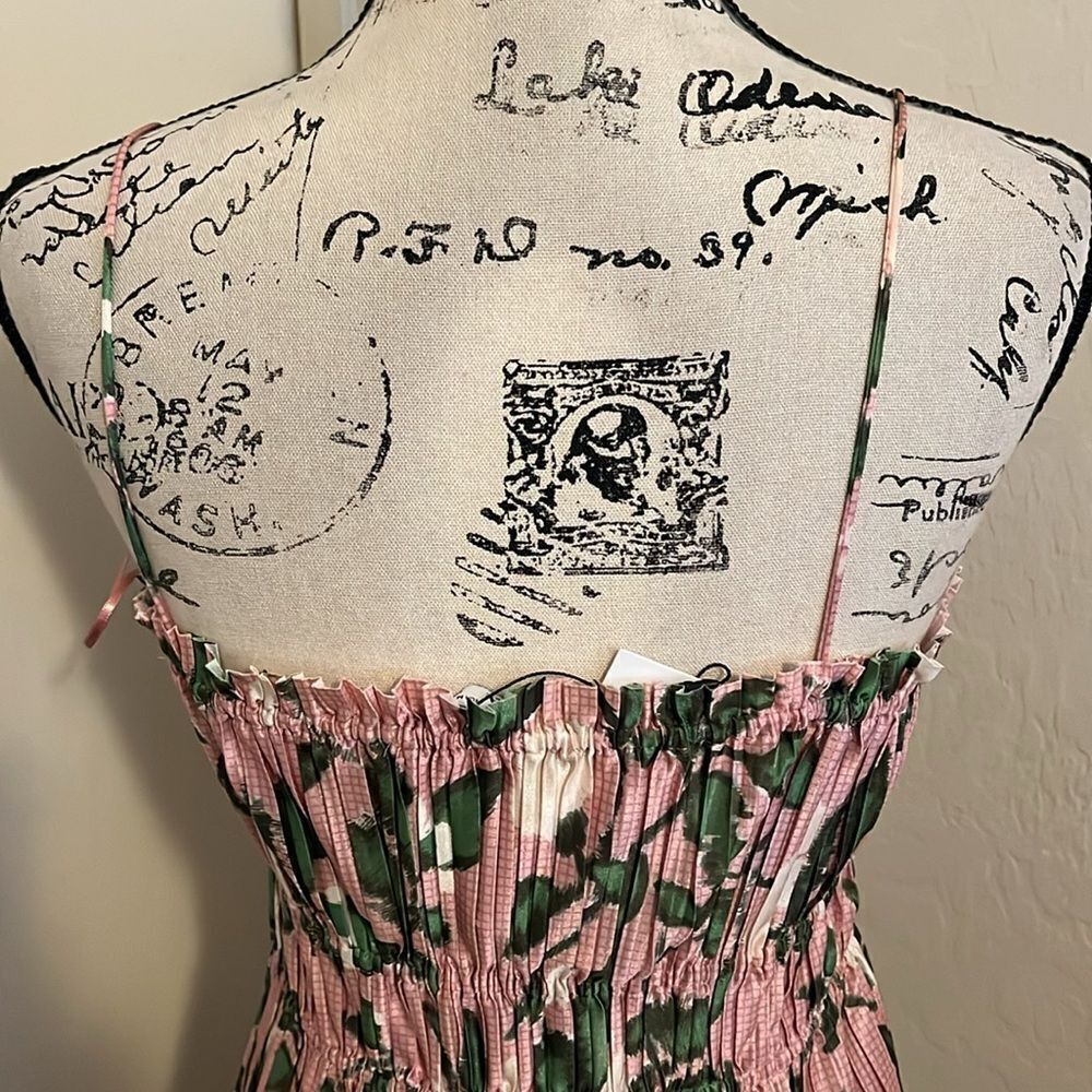 Zara Printed Pleated Multi Print Floral Contemporary Feminine Cottage Core Dress - Picture 9 of 16